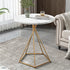 Modern Eclectic Round Iron Rock Slab Coffee Table 1-Tier For Living Room