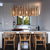 Contemporary Creative Rectangular Wooden 8-Light Island Light Chandelier For Dining Room