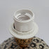 Modern Art Deco Round Carved Base Ceramic Fabric 1-Light Table Lamp For Bedroom