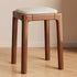 Modern Simplicity Wood Leather Sponge Square Vanity Stool Backless For Bedroom