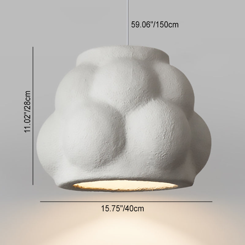 Traditional Japanese Imitation Water Drop Bubble Shape Micro-cement 1-Light Pendant Light For Living Room