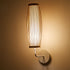 Traditional Japanese Oval Hand Woven Bamboo Fabric Metal 1-Light Wall Sconce Lamp For Bedroom