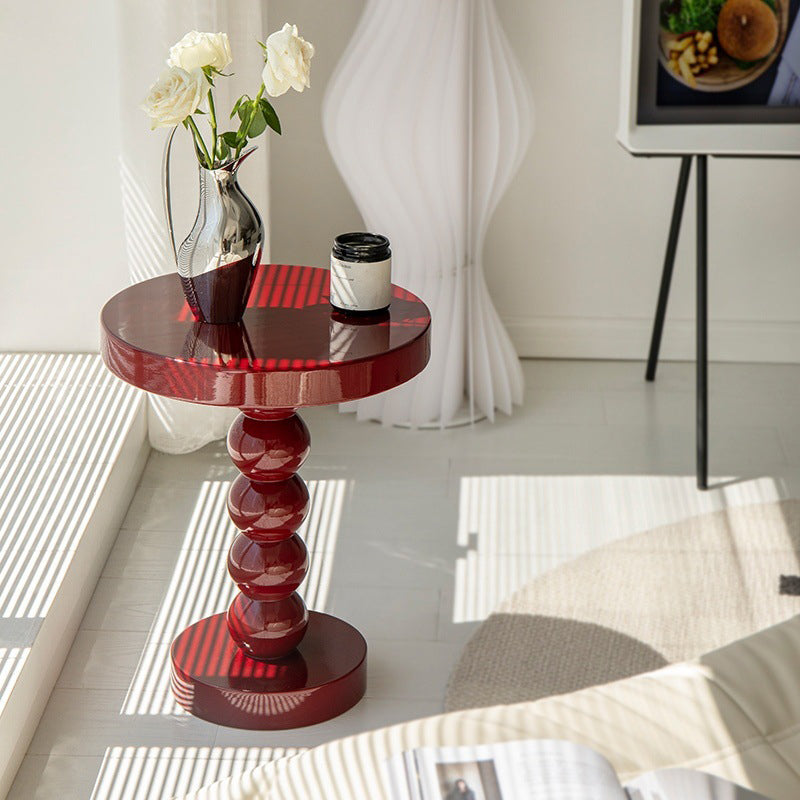 Traditional Vintage Round Beaded Wooden Coffee Table For Living Room