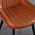 Modern Luxury Square Curved Leather Metal Dining Chair Backrest Armless For Dining Room