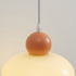 Modern Minimalist Cream Dome Round Iron Glass 1-Light Pendant Light For Living Room