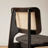 Modern Minimalist Skeleton Square Back Solid Wood Rattan Dining Chair Backrest For Dining Room