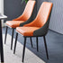 Modern Minimalist Square Four Legs Metal Leather Dining Chair Backrest Armless For Dining Room