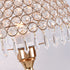 Contemporary Luxury Fabric Shade Crystal Ball Iron Base 1-Light Table Lamp For Home Office