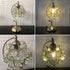 Traditional Vintage Flower Hydrangea Brass Metal Glass 1-Light Table Lamp For Bedroom