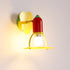 Contemporary Scandinavian Iron Acrylic Flower Shade 1-Light Rocker Arm Wall Sconce Lamp For Bedroom