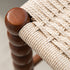 Traditional Chinese Rectangular Woven Seat Gourd Wooden Legs Footstool For Living Room