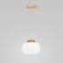 Traditional French Pastoral Kapok Acrylic Shade Wood 1-Light Pendant Light For Bedroom