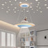 Modern Art Deco Kids Iron Acrylic UFO Spaceship Astronaut Round LED Pendant Light For Bedroom