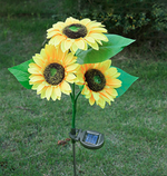 Contemporary Creative Sunflower Serigraphy Stainless Steel ABS LED Ground Plug Lawn Outdoor Light For Garden