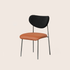 Contemporary Scandinavian Square PU Leather Dining Chair Lambswool Backrest For Dining Room