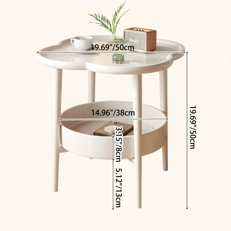 Contemporary Simplicity Petal Shape EPS Side Table 2-Tier For Living Room