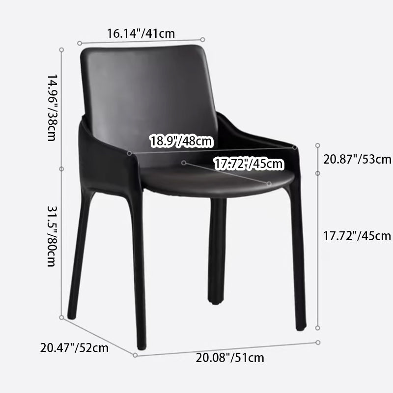 Contemporary Scandinavian Saddle Microfiber Leather Carbon Steel Sponge Square Dining Chair Backrest For Dining Room