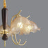 Traditional Vintage Floral Copper Wood Glass 3/5 Light Chandelier For Living Room