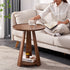 Modern Simplicity Round Rubber Wood End Table 2-Tier For Living Room