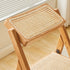 Traditional Vintage Square Rattan Rubberwood Dining Chair Backrest For Dining Room