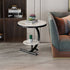 Modern Minimalist Round Marble Metal Side Table 2-Tier For Living Room