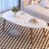 Modern Minimalist Mango Shape Oval Density Plate Wood Coffee Table For Living Room