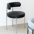 Modern Minimalist Round Velvet Upholstered Stainless Steel Tubular Legs Dining Chair Backrest Armless For Dining Room