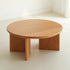 Contemporary Nordic Round Rock Board Wood Base Coffee Table For Living Room