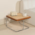 Traditional Vintage Square Solid Wood Rattan Glass Stainless Steel Coffee Table 4-Leg For Living Room