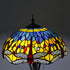 Traditional Tiffany Mediterranean Dragonfly Stained Glass Dome Shade 2-Light Standing Floor Lamp For Home Office