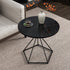 Modern Eclectic Round Iron Rock Slab Coffee Table 1-Tier For Living Room