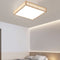 Modern Minimalist Square Wood Acrylic LED Flush Mount Ceiling Light For Bedroom