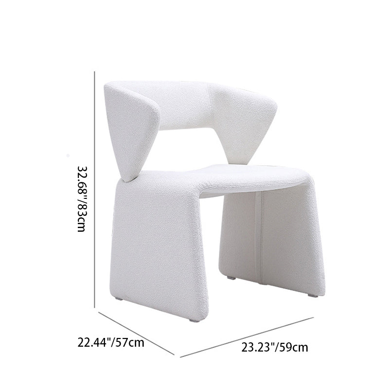 Contemporary Creative Triangle Rectangle Velvet Wood Dining Chair Backrest Armless For Dining Room