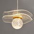 Contemporary Luxury Ruffled Acrylic Decor Spherical Shade LED Pendant Light For Bedroom