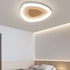 Contemporary Scandinavian Triangle Iron Wood LED Flush Mount Ceiling Light For Bedroom