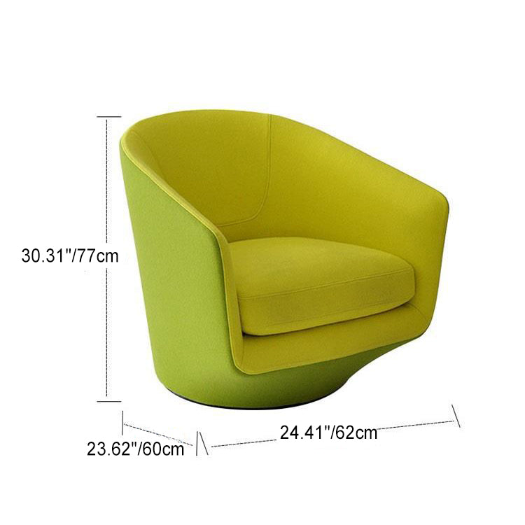 Modern Minimalist Ring Frame Solid Wood Cotton Linen High Density Sponge Accent Chair Backrest Armrest For Living Room