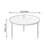 Modern Minimalist Round Glass Metal Coffee Table For Living Room