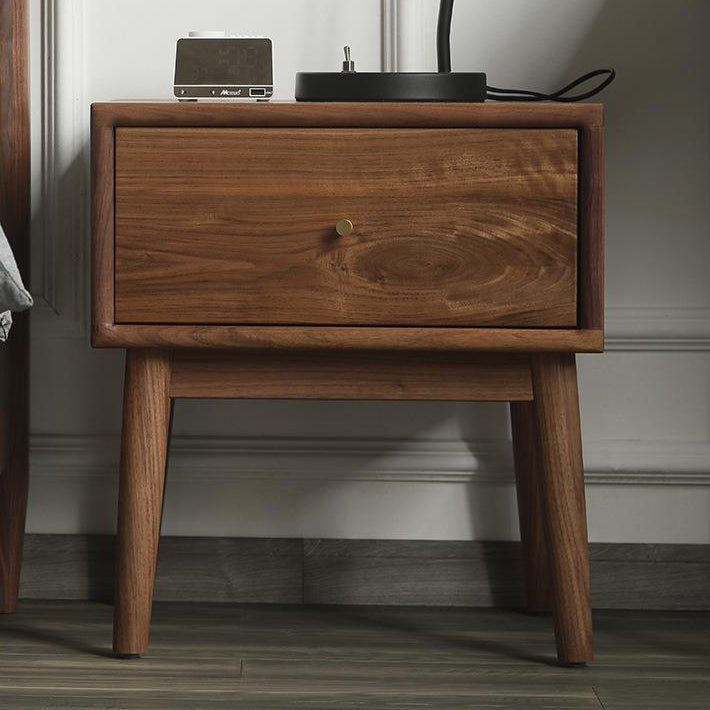 Traditional French Rectangular Wood End Table 1-Drawer For Living Room
