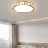 Modern Minimalist Round Wood Acrylic LED Flush Mount Ceiling Light For Bedroom