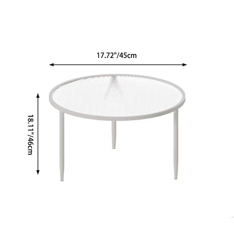 Modern Minimalist Round Glass Metal Coffee Table For Living Room