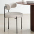 Modern Minimalist Round Velvet Upholstered Stainless Steel Tubular Legs Dining Chair Backrest Armless For Dining Room