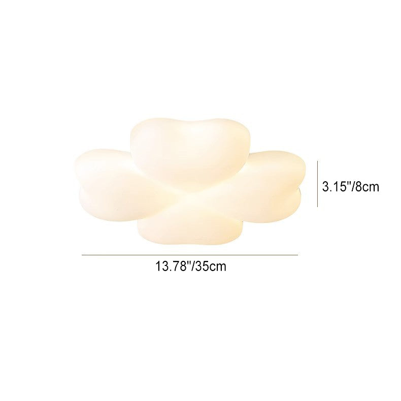 Contemporary Simplicity Iron PE Four-Leaf Clover LED Flush Mount Ceiling Light For Living Room