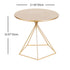 Contemporary Luxury Metal Geometric Pentagram Base End Table For Living Room