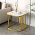 Modern Minimalist Rectangular Square Rock Slab Iron End Table For Living Room