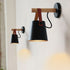 Modern Minimalist Wood Iron Cylinder 1-Light Wall Sconce Lamp For Bedside