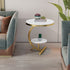 Modern Minimalist Round Marble Metal Side Table 2-Tier For Living Room