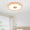 Traditional Chinese Lotus Leaf Wooden Iron Acrylic LED Flush Mount Ceiling Light For Living Room