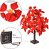 Modern Art Deco Fabric Artificial Maple Leaf Tree LED Table Lamp For Bedroom