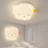 Modern Art Deco Kids Iron PE Bear LED Flush Mount Ceiling Light For Bedroom