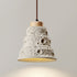 Contemporary Industrial Dome Tapered Solid Wood Cement 1-Light Pendant Light For Living Room